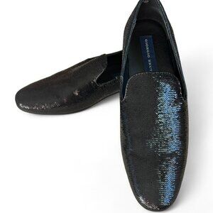 Men's Giorgio Brutini Black Sequin Slip on Dressy Loafers Size 8.5
